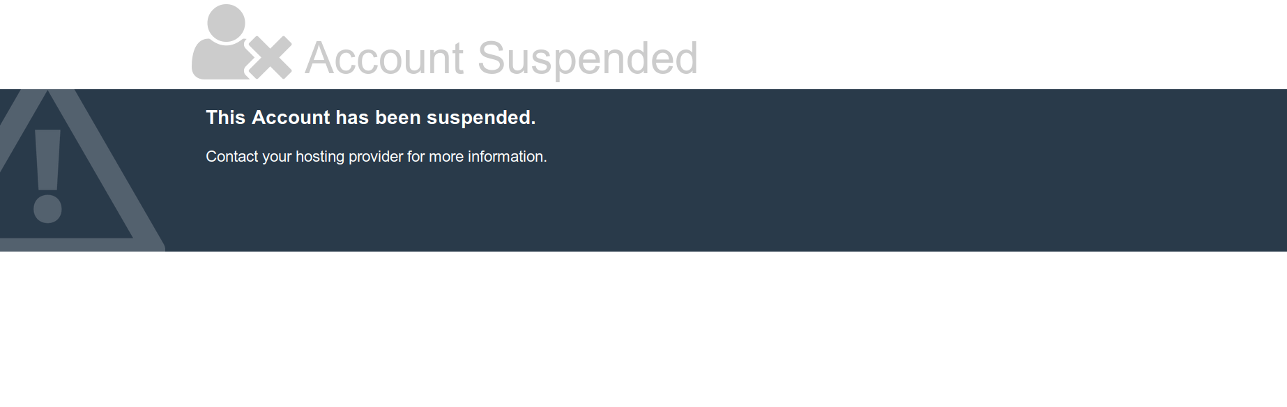 cPanel Account Suspended